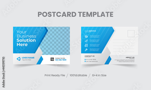 Corporate business postcard template or EDDM postcard design layout, Business postcard