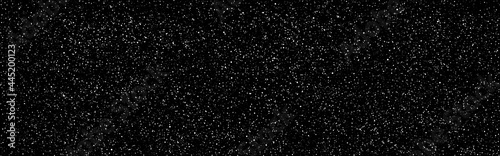 Starry background wide. Cosmic wallpaper. Long cosmos with bright stars. Realistic milky way. Deep universe with constellation. Vector illustration