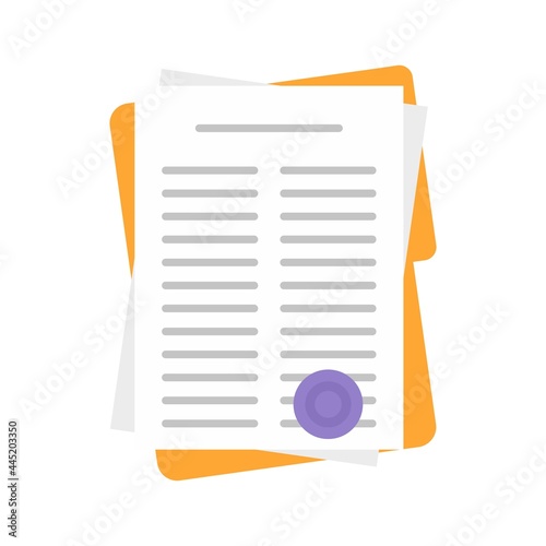 Leasing papers icon flat isolated vector