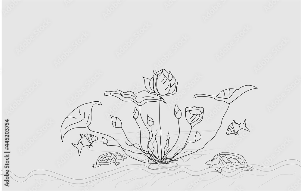 Naklejka premium Floral Water Lily Elements for design, background