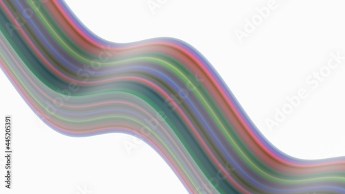 minimal abstract multicolored glass wave background 3d render