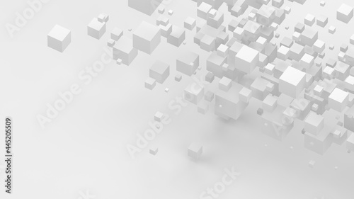 minimal abstract background pattern from cubes white floor 3d render