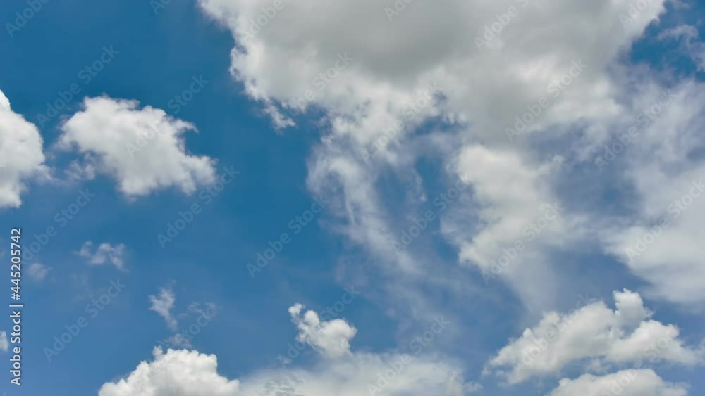 4K Time lapse, Beautiful motions white clouds on blue sky background. 4K Time lapse, Beautiful motions white clouds on blue sky background.