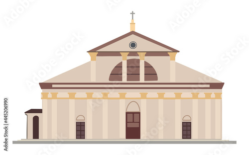 Museum of Technology and Science in Milan, Italy. Vector illustration.