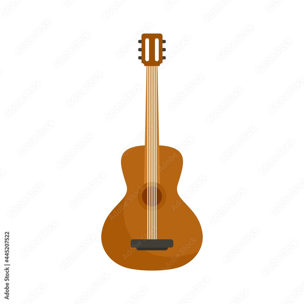 Acoustic guitar icon flat isolated vector Acoustic guitar icon flat isolated vector