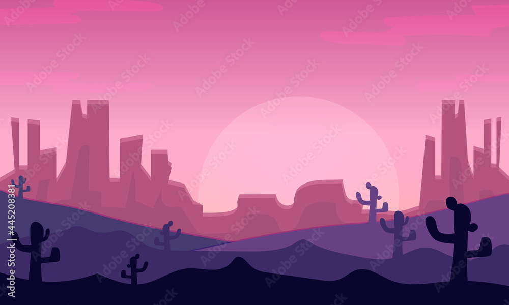 Background and wallpaper with sunset and desert concept.