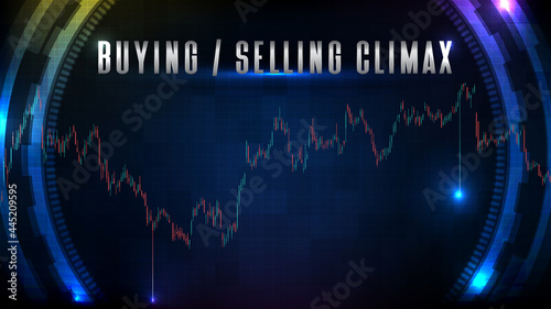 abstract background of stock Market Buying and Selling Climax and technical analysis chart graph