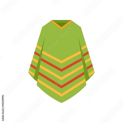 Poncho clothes icon flat isolated vector photo