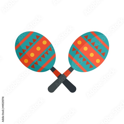 Mexican maracas icon flat isolated vector photo