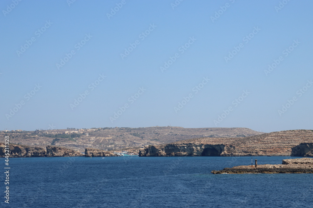 Gozo Ferry Terminal vıew port landscape summer