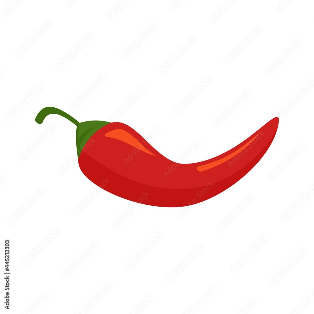 Chili pepper icon flat isolated vector Chili pepper icon flat isolated vector
