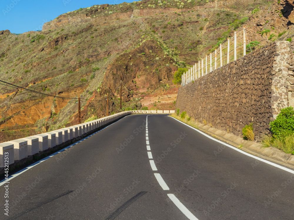 Empty mountain road