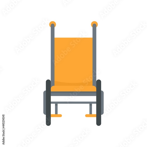 Front view wheelchair icon flat isolated vector