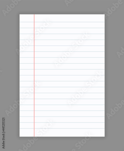 School paper in realistic style. Back to school concept.