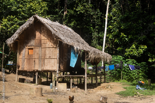 Batek natives traditional home. Batek are the indigenous people in Taman Negara National Park.