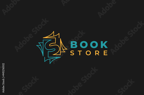 vector book logo design concept, usable logo for education logo,printing,publisher, book store, online curse, web icon logo design template