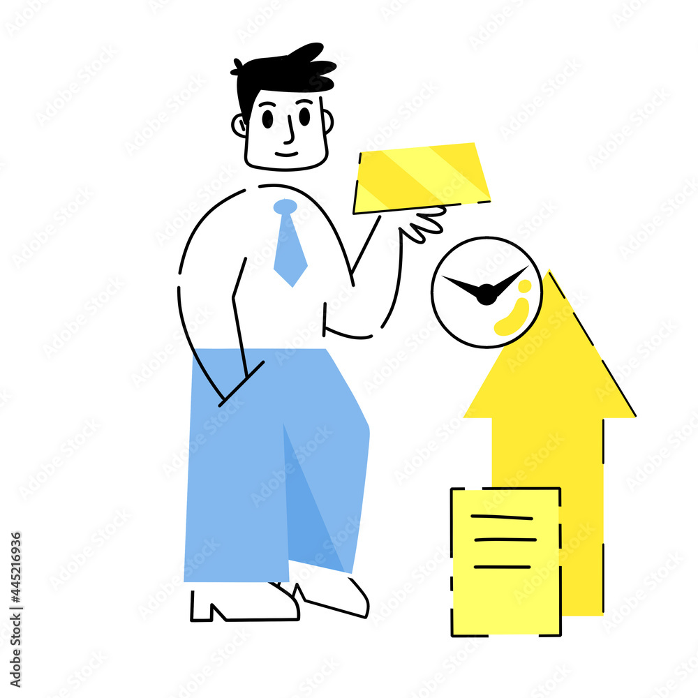 Investing in gold. Businessman with bars or ingot. Yellow metal bullion. Growing wealth concept. Trade and deposit on the stock exchange. Male manager character and business