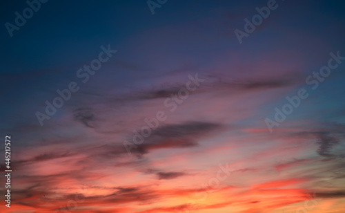 Fototapeta Naklejka Na Ścianę i Meble -  Colorful sky with clouds at sunset. Dramatic evening sky