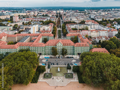 Szczecin z lotu ptaka - widok z Jasnych Błoni