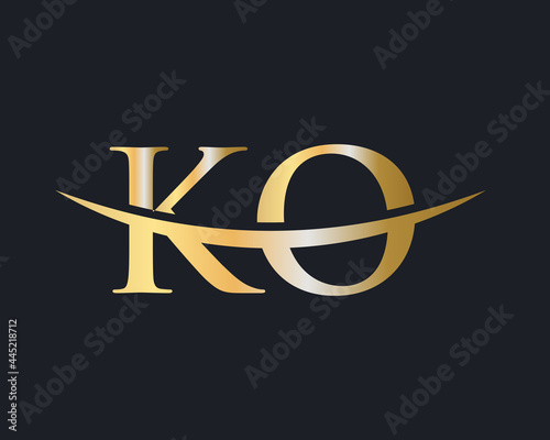 Initial KO logo. KO letter logo design vector template