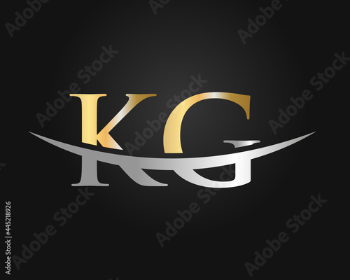 Premium Letter KG Logo Design. KG letter logo design with modern trendy