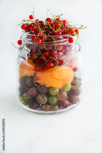Snack in a glass for the fruitarian and vegetarian