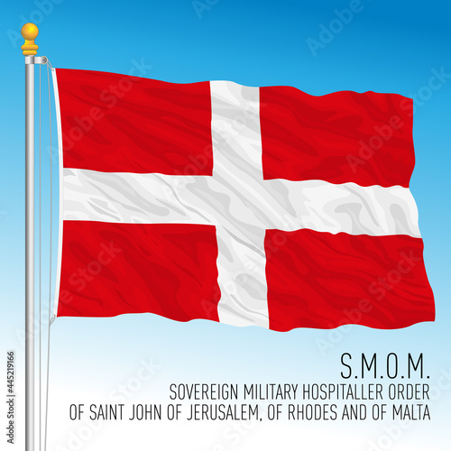 Sovereign Military Order of Malta official flag, Rome, vector illustration