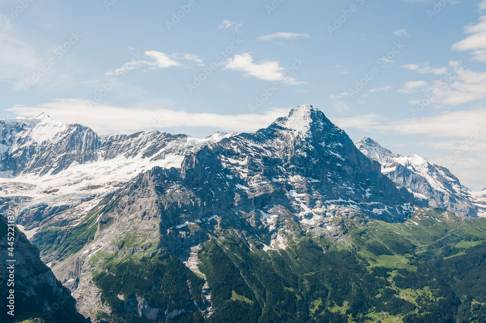 Grindelwald, Eiger, Eigernordwand, Unterer Grindelwaldgletscher, Kleine Scheidegg, Lauberhorn, Wanderweg, First, Mönch, Jungfrau, Berner Oberland, Alpen, Sommer, Schweiz