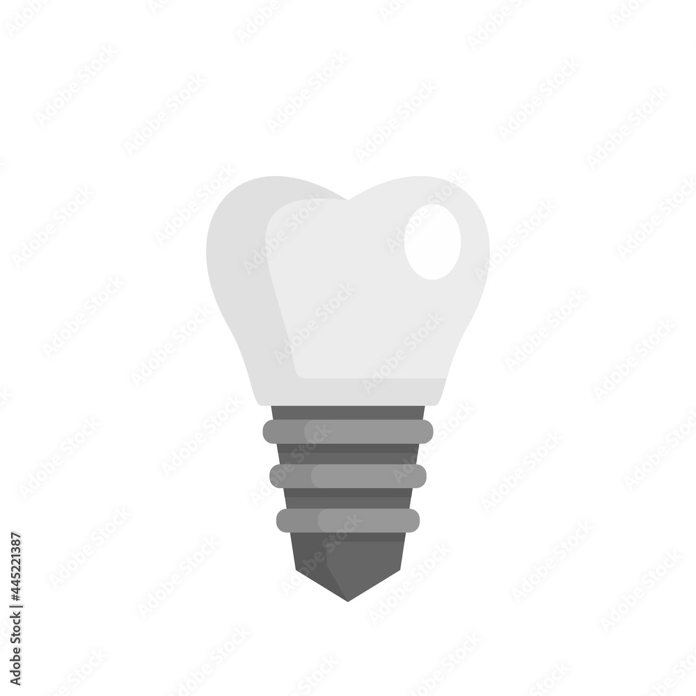 Implant tooth icon flat isolated vector Implant tooth icon flat isolated vector