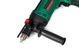 cordless impact green drill isolate white background
