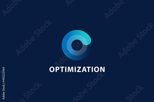 Letter O optimization 3d technological business logo      