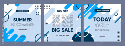 Sale square banner template for social media posts, mobile apps, banners design, web or internet ads. Trendy abstract square template with colorful concept.