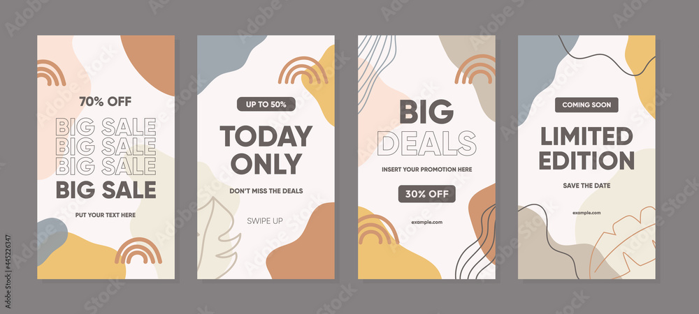 Trendy abstract template for promotion sale. Able to use for social media posts, cover, brochure, banners design, web or internet ads.