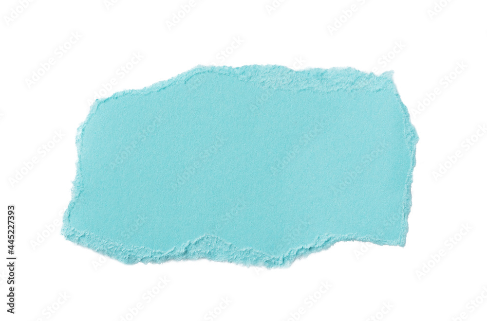 Blue color paper craft stick on white background. Blank Piece of ripped paper isolated on white background. Blue color paper craft stick on white background. Blank Piece of ripped paper isolated on white background.
