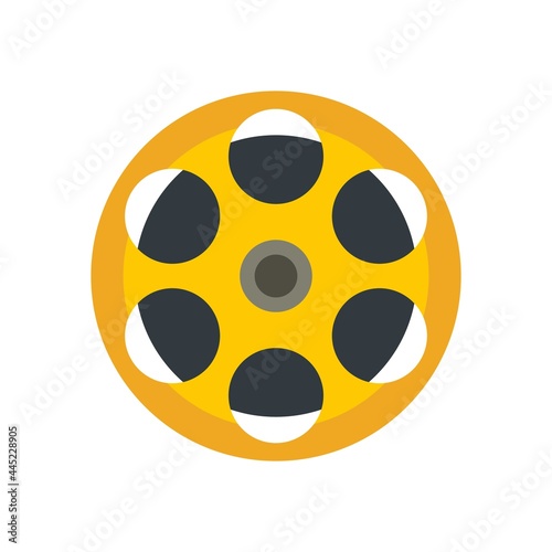 Film reel icon flat isolated vector
