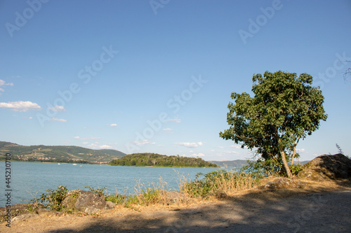 View of Isola Minore on Trasimeno Lake  Italy.