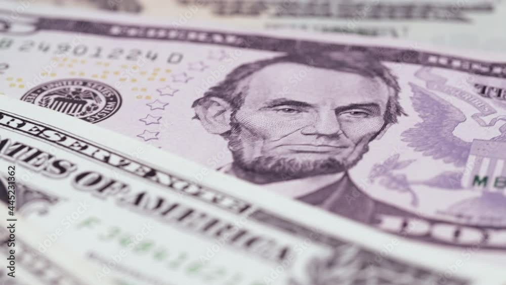 The dollar bank is spinning, macro shot. The dollar bank is spinning, macro shot.