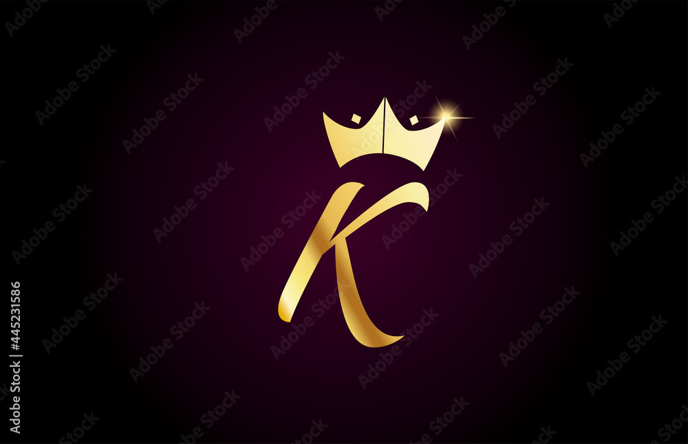 K alphabet letter icon design with king crown template Stock Vector ...