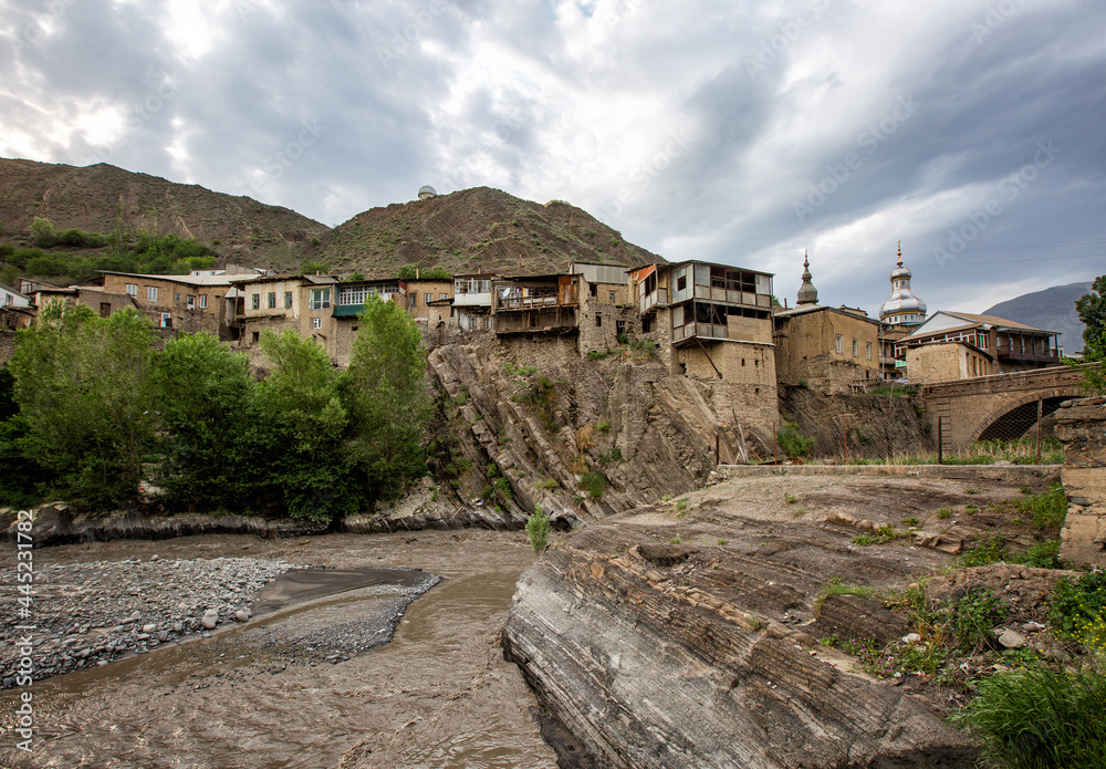 Walk through the historical part of the village of Akhty, Juma Mosque, Dagestan