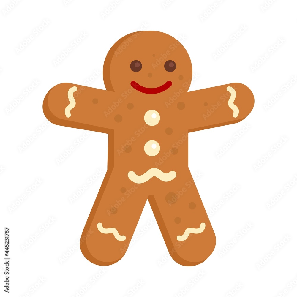 Gingerbread man icon flat isolated vector Gingerbread man icon flat isolated vector