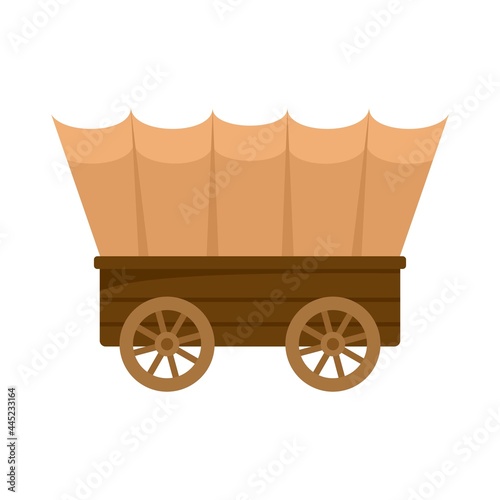 Fototapete Western carriage icon flat isolated vector