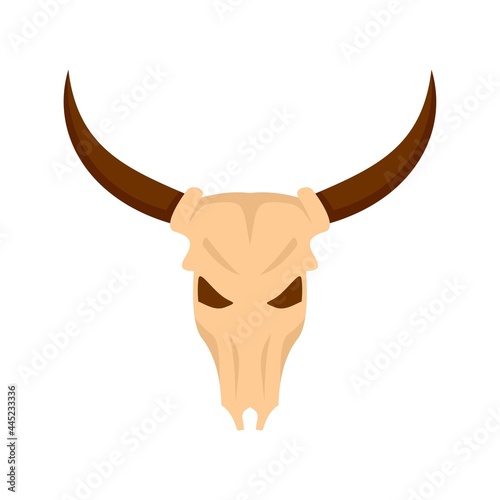 Cow skull icon flat isolated vector