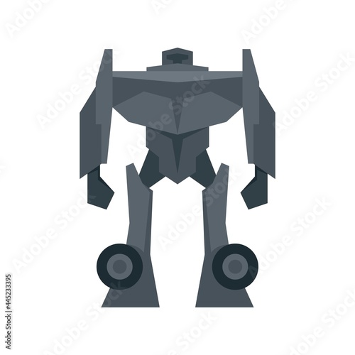 Soldier robot transformer icon flat isolated vector