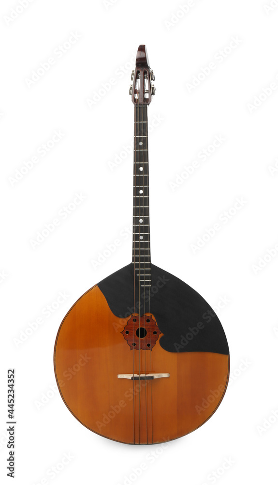 Domra isolated on white. Folk string musical instrument