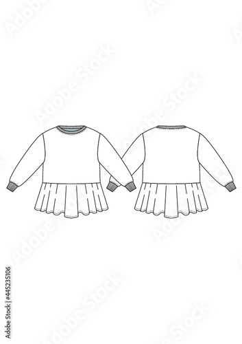 Sweatshirt Dress Technical Fashion Drawing