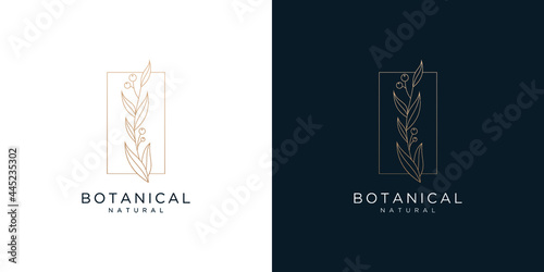 Hand drawn feminine and floral botanical logo
