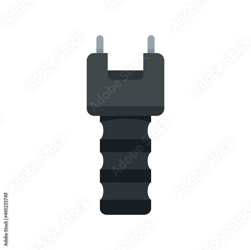 Police electric shoker icon flat isolated vector