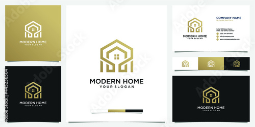 house real estate logo design luxury, modern, simple with and business card