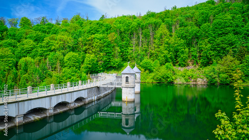 A view of the Neustadt dam in the Harz Mountains photo