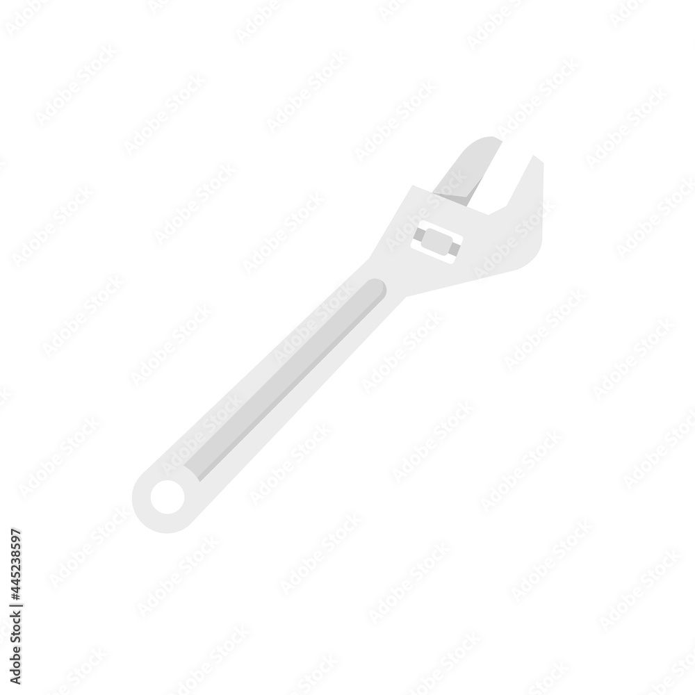 Steel wrench icon flat isolated vector Steel wrench icon flat isolated vector